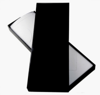 TIE BOX029 Custom made pure black tie box  design long tie box  online order tie box  tie box manufacturer
